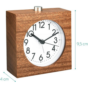 Classic Home Decor Wood Desktop <strong>Table</strong> <strong>Clock</strong> Smart Mini Office Non-Ticking <strong>Clock</strong>
