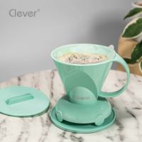Clever Dripper OEM disponible, Écologique, Vert Crème, Trapezoidal, Eastman Tritan, Filtre Réutilisable, Cafetière, Fibres Naturelles pour