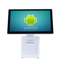 Белый POS-терминал на Android/Windows с термопринтером 58/80 мм — настраиваемый одинарный/двойной емкостный сенсорный экран с разрешением 1920x1080, Intel