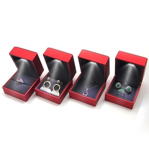 <b>LED</b> Light Ring Earring Pendant Lacquer Jewelry Box Factory Direct Sales in Stock Jewelry Box with Custom logo - Product Image 2