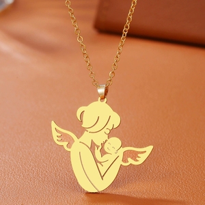 MECYLIFE Nouveau <span class=keywords><strong>Collier</strong></span> Bébé Maman en Acier Inoxydable, Bijou de Protection, Cadeau Fête des Mères, Bijou Maman - Product Image 6