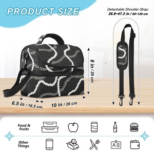Bolsa de Almuerzo Doble de Poliéster con Diseño Hawaiano, Bolsa Térmica para Adultos con Correa Ajustable - Product Image 3