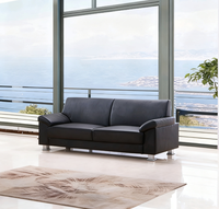 Ensemble de canapés modulaires sur mesure en gros, respectueux de l'environnement, pour salon commercial, bureau, design moderne, cuir synthétique, bois