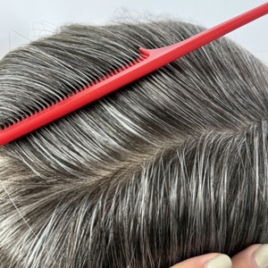 1B40 8 Inch <b>Mens</b> Indian Hair Remy Natural Wave Silicon Injection Male Toupee <b>Wigs</b> 8 Inch Soft Smooth Hand Tied High Quality - Product Image 6