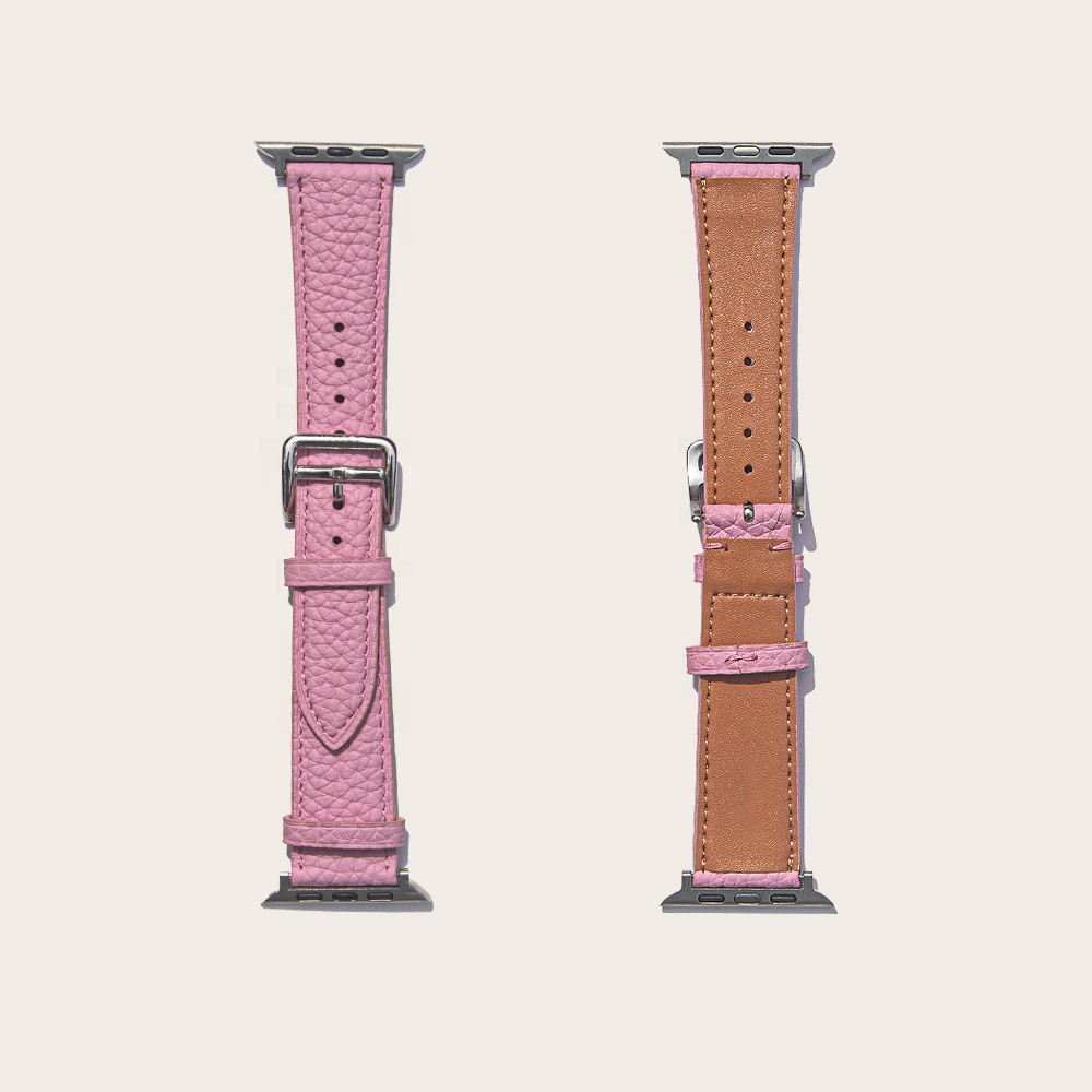 Hot Selling Custom Woman Watch Bands Genuine Pebble Leather Strap for Apple Watch Accessories Blanket Watchband