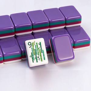 Wholesale Purple Laser Engraved Luxury Modern Durable Portable 160-Piece 4-Layer Acrylic American Mahjong Tiles Entertainment - Product Image 3