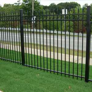 Panel de valla de acero galvanizado de 6 pies de alto x 6,5 pies de ancho, instalación decorativa de bricolaje para jardín al aire libre, estilo de hierro forjado, negro - Product Image 3