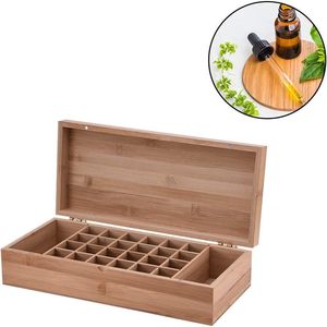 Caja para aceites esenciales, caja de almacenamiento de aceites esenciales con múltiples compartimentos de bambú y madera, caja de exhibición, caja de bambú y madera, cosmética - Product Image 5