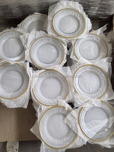 LISSE Nouvelle arrivée Assiette en verre <span class=keywords><strong>rose</strong></span> <span class=keywords><strong>Vaisselle</strong></span> d'événement de mariage <span class=keywords><strong>Rose</strong></span> avec assiette en verre doré - Product Image 4