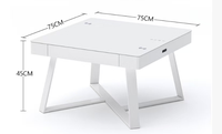 Haut de gamme moderne intérieur rectangulaire meuble TV ensemble de Table basse écran tactile Table d'appoint matériau métallique