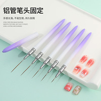 Manucure professionnelle dessin Liner stylo 5 pièces/ensemble Nail Art brosse Kolinsky acrylique ongles Liner brosse