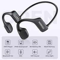Miniso MS158 casque de sport sans fil Conduction osseuse pour Bluetooth 5.4 longue endurance ENC réduction du bruit 16G mémoire MP3