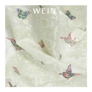 WI-ZP Wholesale Price High Density Brocade Jacquard Fabric Luxury Silk Fabric Free Sample Silk Jacquard Brocade Fabric