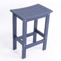 Chaise de salle à manger bleu marine en plastique HIPS, avec repose-pieds en acier inoxydable 304, siège de bar/îlot de cuisine pour la maison