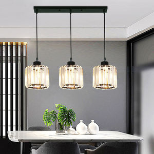 Modern Minimalist Crystal Pendant <b>Light</b> E26 Multi Head Round <b>Chandelier</b> For Dining Room Bar Counter - Product Image 1