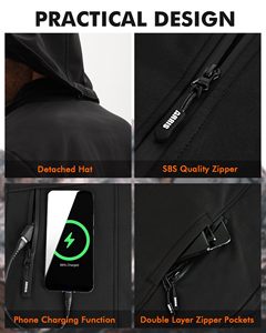 Veste de <span class=keywords><strong>ski</strong></span> chauffante matelassée imperméable pour <span class=keywords><strong>femme</strong></span>, hiver, batterie 12V 20000mAh, 8 zones chauffantes, manteau Freestyle, sangle réglable % - Product Image 4