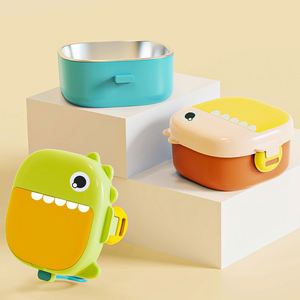 Boîte à lunch portable en plastique PP sans BPA personnalisée, ensemble de bols de rangement pour bébé en acier inoxydable avec cuillère et ciseaux pour enfants - Product Image 2