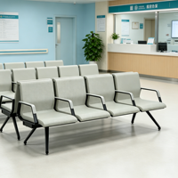 Chaises d'attente modernes en métal durables et faciles à nettoyer avec table d'appoint pour aéroports, gares à grande vitesse et hôpitaux – Approvisionnement direct usine OEM