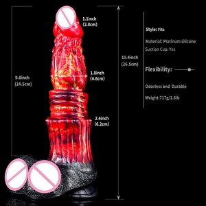 FAAK 26.5 cm Big Liquid Silicone <b>Dildo</b> with Suction Cup Animal Penis Female Sex Toys China Wholesaler - Product Image 5