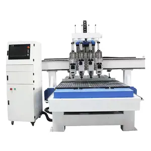 Router cnc, mesin pemotong ukiran multi proses 1325 CNC, kepala bor, operasi mudah empat kepala