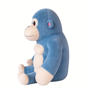 Peluche de gorila azul, peluche de gorila sentado, peluche de gorila adorable, peluche de mono suave, peluche de gorila. - Product Image 6