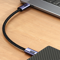 Kabel Data pengisian daya USB 3.2 Gen 2 20Gbps, kabel Data pengisian daya USB C ke USB C 100W 20Gbps