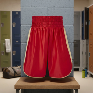 Pantalones Cortos de Boxeo Rojos Unisex para Adultos, Elásticos, Duraderos, de Secado Rápido, 180g, Poliéster, Ropa de Artes Marciales, Corte Regular - Product Image 4