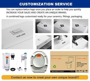 Best Selling Modern Chinese Cerâmica de duas peças Banheiros e Pedestal Bacia Define Dual-Flush com P-Trap & S-Trap para Banheiro - Product Image 4