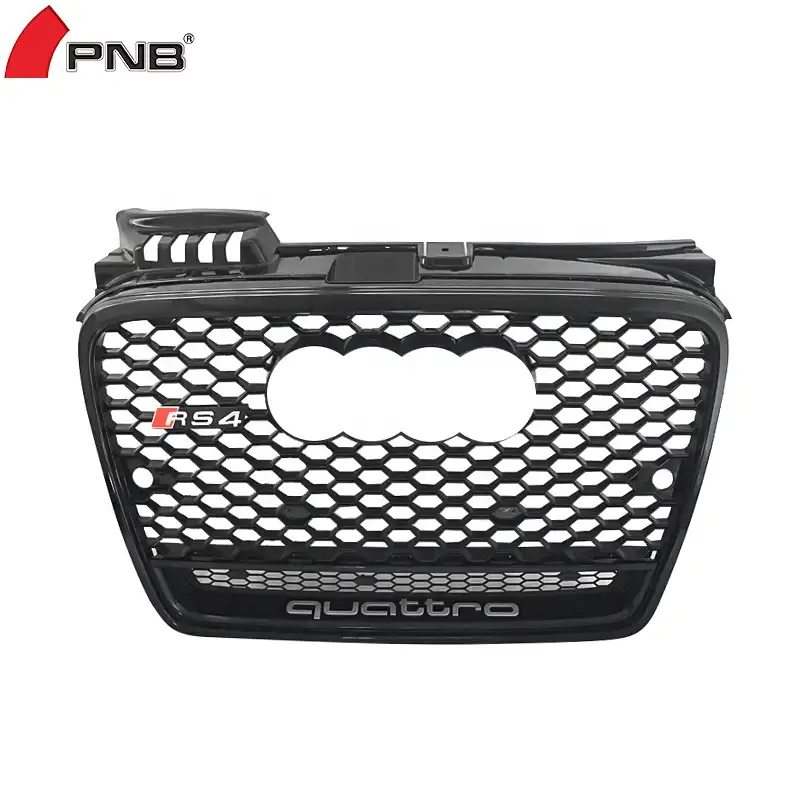 Honeycomb front grill rs4 grill for audi a4 b7 2005 2006 2007 black or silver