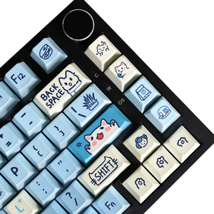 Dễ Thương Màu Xanh Mèo Keycaps PBT 130 Phím 6.25U Spacebar Dye-Sub Cherry Hồ Sơ Keycaps Cho 61/87/104/108 MX Chuyển Đổi Bàn Phím Cơ Khí - Product Image 1