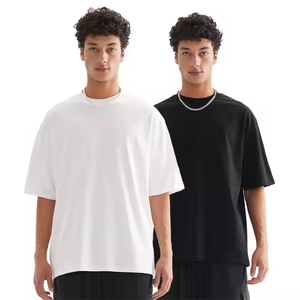 T-shirt à la mode pour hommes, coupe ample, col rond, t-shirts d'entraînement athlétique, poids lourd, manches courtes, t-shirt de base en coton de qualité supérieure - Product Image 1