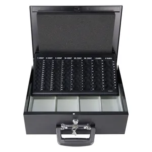 Metal Cash Drawer For Coins and Bills Portable Key Lock Cash Box