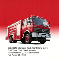 Camion de pompiers lourd de 12 m3, Dongfeng 6x4, moteur Cummins 260 CV, réservoir d'eau de 12 000 L, pompe à incendie CB10/60, canon à eau PS50, camion de pompiers