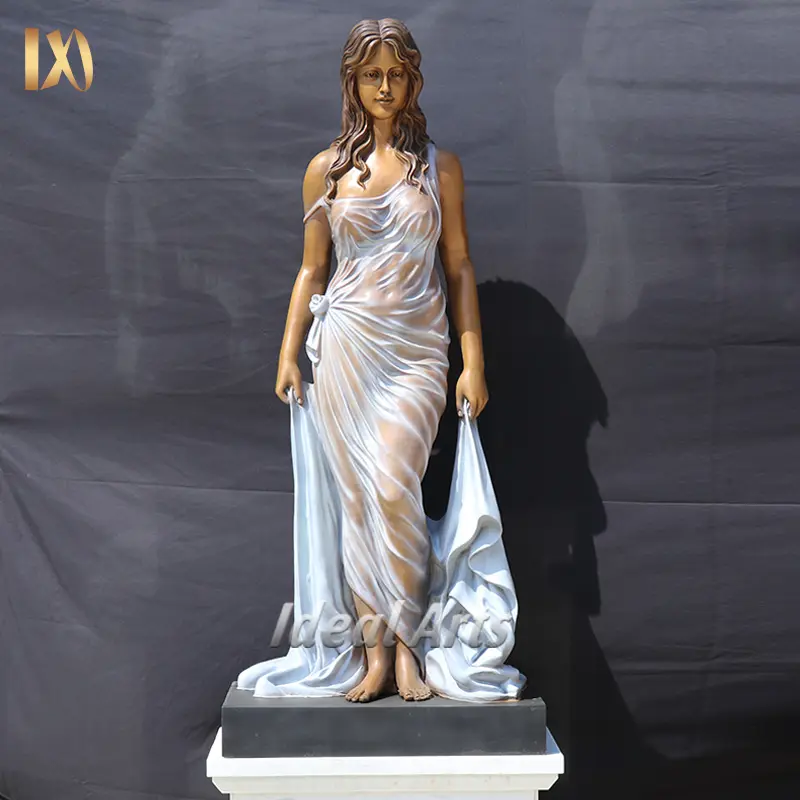 Moderne Außen dekoration Metall bronze Figur Statue lebensgroße sexy Mädchen Skulptur