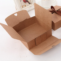 Boîte en papier kraft rectangulaire, nœud papillon, emballage alimentaire, boîte cadeau d'affaires en stock