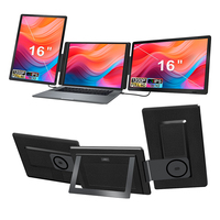 Monitor Portátil de 16 Pulgadas Más Vendido, Extensión de Pantalla para Laptop, Plug & Play, Monitor Plegable con Puerto Tipo-C y HD para Laptop
