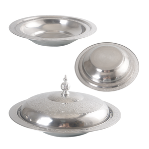 Atacado personalizado multi-especificações aço inoxidável casamento tigelas comida árabe servindo atrito pratos e placas cobertas bacias - Product Image 4