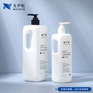 Botella con bomba de HDPE blanca de 1000 ml de Mynnie para loción, jabón, champú, dispensador para el cuidado del cuerpo, diseño cuadrado - Product Image 5