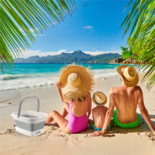 1 Paquete de Bañera Plegable para Pies de Plástico Gris, Masajeador de Pies Plegable con Asas, Masaje de Acupresión, OEM Gratis - Product Image 4