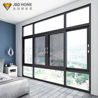 Fenêtre coulissante en aluminium résistante aux ouragans avec cadre à rupture de pont thermique et verre trempé pour maisons modernes et bâtiments résidentiels