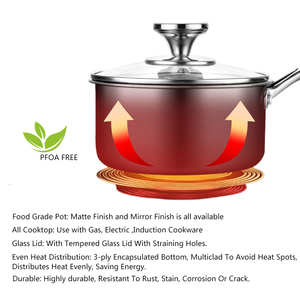 Cacerola de cocina antiadherente de 3 capas, cacerola de <span class=keywords><strong>leche</strong></span> de acero inoxidable 304 316, para Fideos - Product Image 2