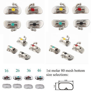 दंत Orthodontic श्रृंखला एमआईएम धातु Bondable मुख ट्यूबों रोथ 022 "जाल आधार 1st दाढ़ <span class=keywords><strong>Yahong</strong></span> <span class=keywords><strong>Ortho</strong></span> - Product Image 4