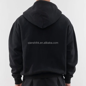 Sweats à capuche zippés vintage personnalisés, streetwear, sweat à capuche zippé uni de meilleure qualité, en polaire épaisse, surdimensionné, lourd et vieilli - Product Image 3