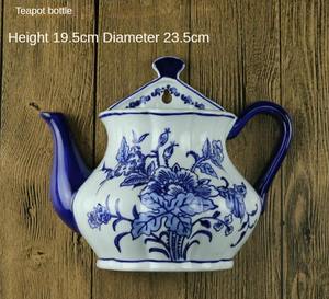 Vase mural en porcelaine bleue et blanche <span class=keywords><strong>Bouteille</strong></span> murale décorative d'intérieur pour décoration murale - Product Image 5