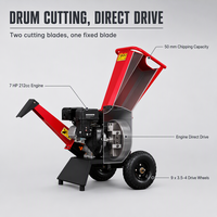 Broyeur de bois diesel auto-alimenté, mini broyeur de bois sur roues pour jardin et ferme