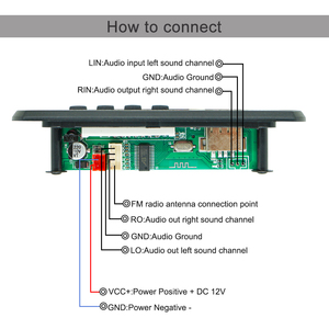 Kit de panneau sans fil avec écran numérique <span class=keywords><strong>pour</strong></span> décodeur de haut-parleur musical, lecteur MP3 de voiture 12V, <span class=keywords><strong>module</strong></span> USB - Product Image 3