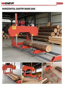 Woer Mini Portable Sawmill Bandsaw Woodworking Machine Small Horizontal Wood Cutting <b>Gasoline</b> Log Mill Wide Cutting Engine/Motor - Product Image 2