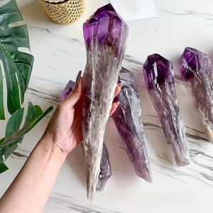 Cristal brut d'améthyste de 500 à 600 g, forme libre, pointe de cristal, sceptre d'améthyste pour la décoration - Product Image 3