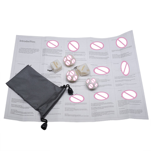 Lote pequeño, venta al por mayor, Juguetes sexuales de mármol blanco y negro poliédricos, juego de dados acrílicos de <span class=keywords><strong>5</strong></span> uds con bolsa en paquete, caja negra - Product Image 5