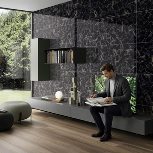 Casa Black 600x1200mm Glossy Marble Look Porcelain Floor and Wall Tiles Premium Surface Finish - Product Image 6